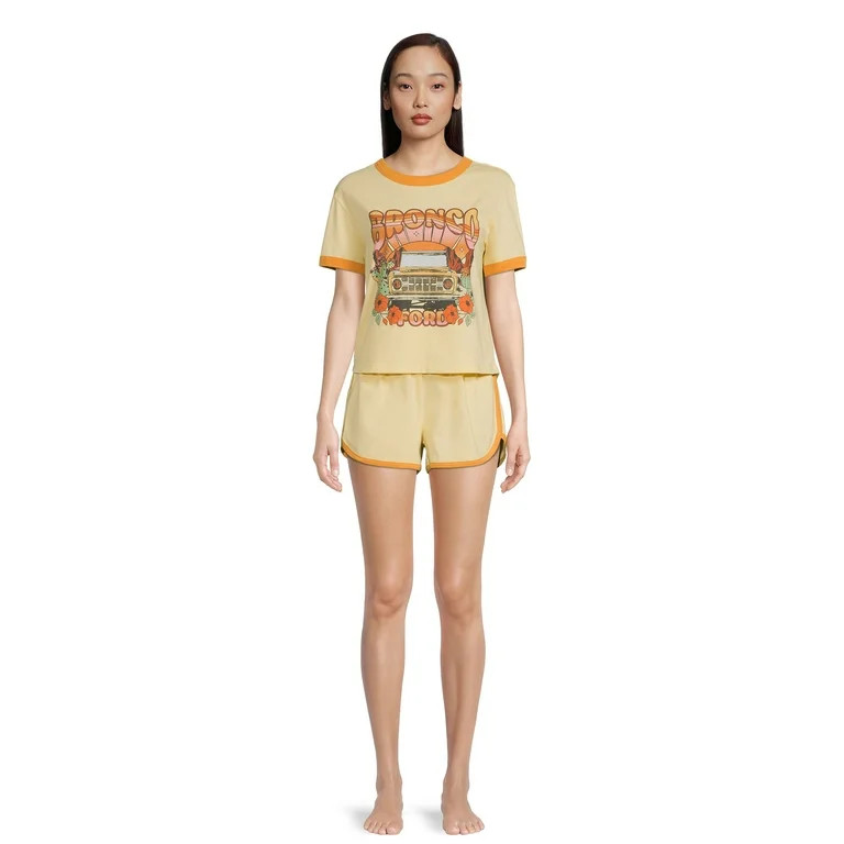 Ford Bronco Women's Ringer Tee and Lounge Set, 2-Piece | Walmart (US)