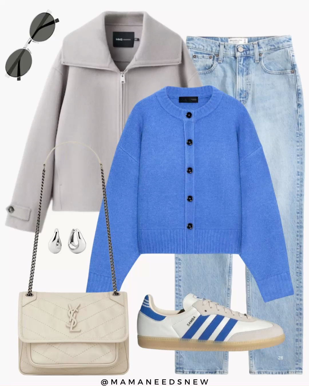 An early spring outfit with a wool jacket, jeans, cardigan, sneakers & shoulder bag 💙

#LTKootd #LTKSeasonal #LTKSaleAlert