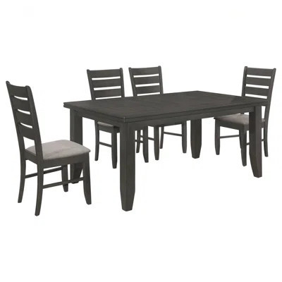 Rectangular Dining Set With Dark Grey Finish And Soft Padded Seating For Comfortable And Stylish Dining, Dining Table Set | Wayfair North America