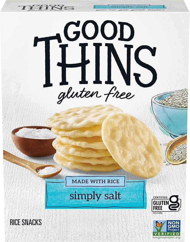 Good Thins Simply Salt Rice Snacks Gluten Free Crackers, Snack Crackers, 3.5 oz | Amazon (US)