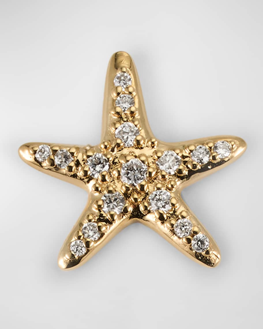 Sydney Evan 14K Yellow Gold Starfish Stud Earring, Single | Neiman Marcus