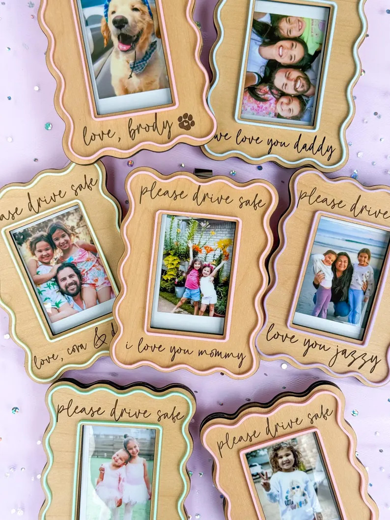 Drive Safe Personalized Picture Frame Car Sun Visor Clip | Mother's Day Gift | Father's Day Gift ... | Etsy (US)