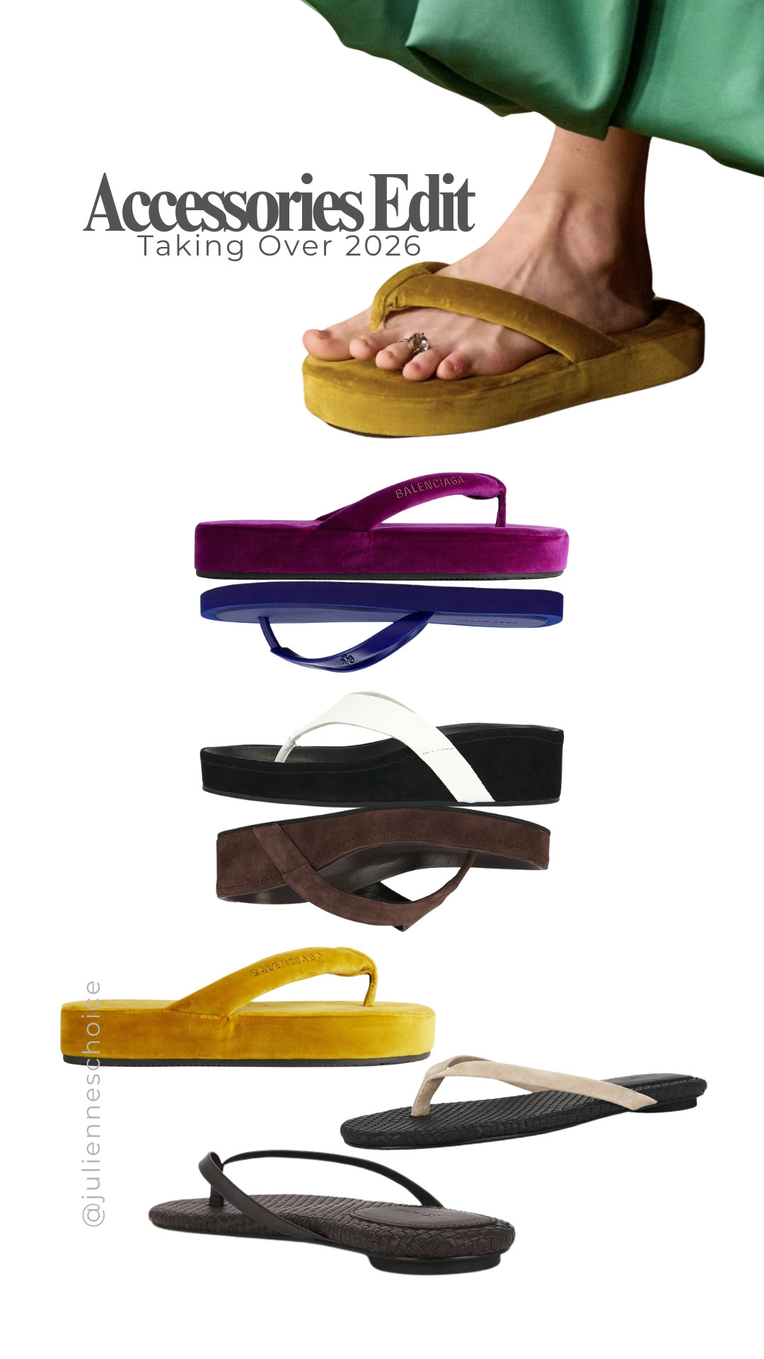 SS2026 accessories trend edit — Flip flops.✨julienneschoice 

#SS2026 #AccessoriesTrends #Flipflops #StyleInspiration #LuxuryStyle #SpringOutfits2026 

 #LTKootd #LTKSeasonal