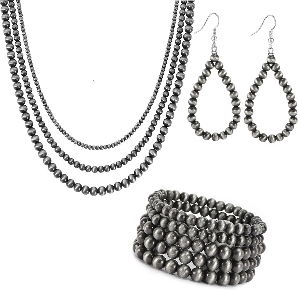 Western Jewelry Set for Women Including Vintage Navajo Pearl Necklace Cowgirl Western Style Navaj... | Amazon (US)