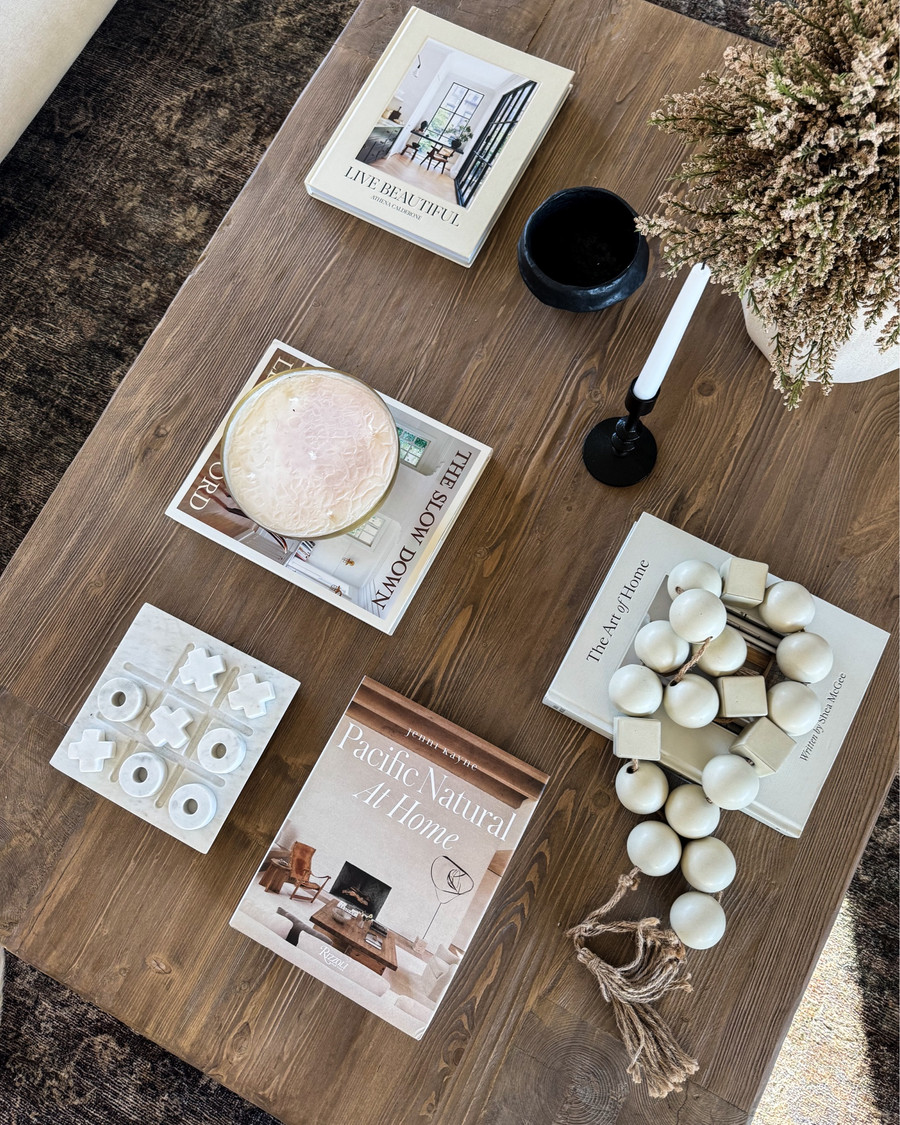 Coffee table striping featuring pieces mostly from Amazon and in sale!