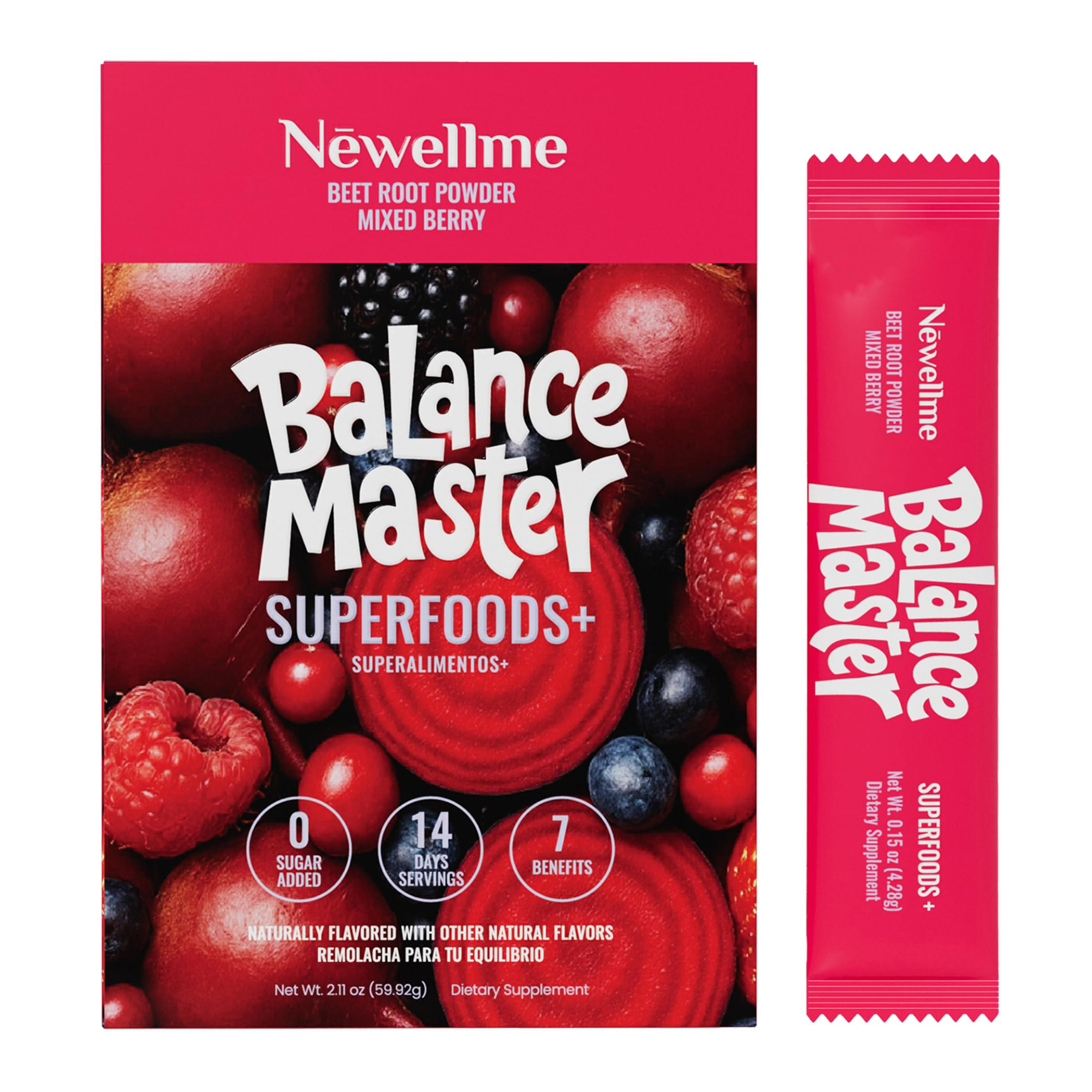 NEWELLME Balance Master Organic Raw Beet Root Powder - Super Reds Superfood for Heart & Energy, S... | Amazon (US)