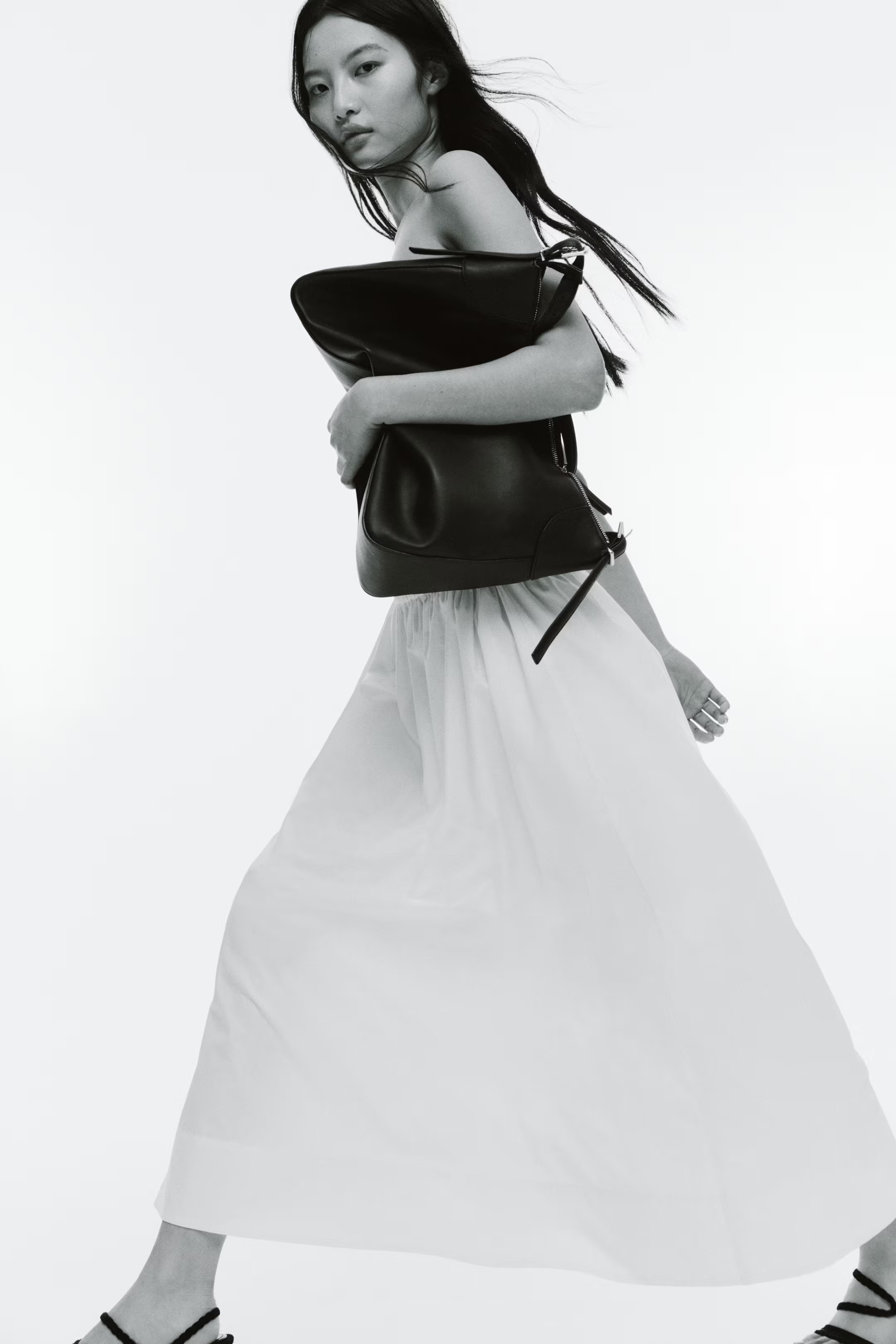 Cotton midi skirt - White - Ladies | H&M GB | H&M (UK, MY, IN, SG, PH, TW, HK)