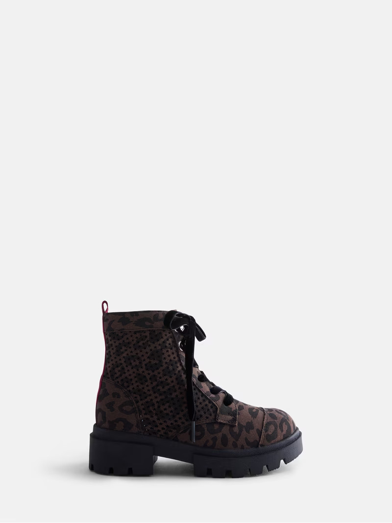 Justice Girls Perforated Combat Boots | Walmart (US)