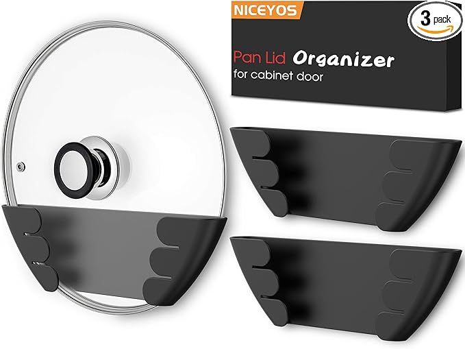 Universal Pot Lid Organizer for Cabinet - Upgraded Patented Niceyos 3 Pack Pan Lids Organizers In... | Amazon (US)