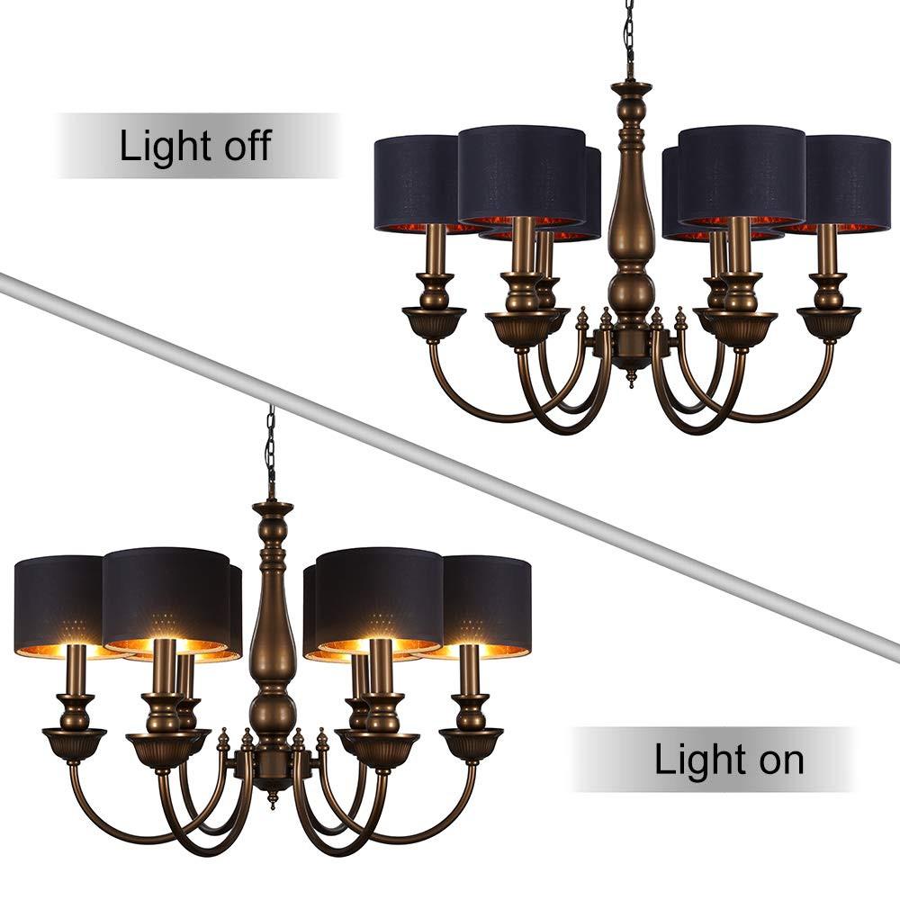 Wellmet Lamp Shades,Small Chandelier Shades ONLY for Candle Bulbs,Clip-on Drum Lampshades,Set of ... | Amazon (US)