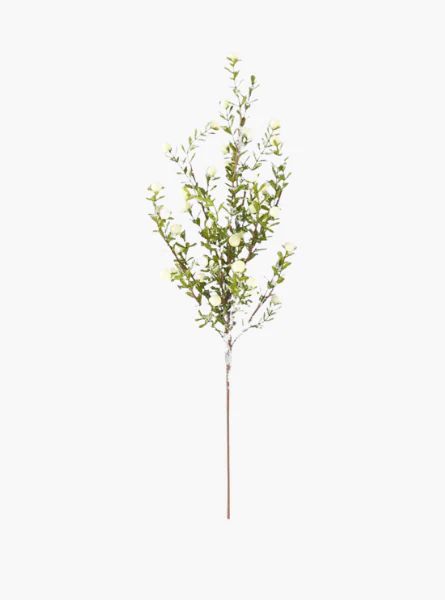 21 Inch Glittered Snowy White Berry Leaf Bush | The Style Edit Collective