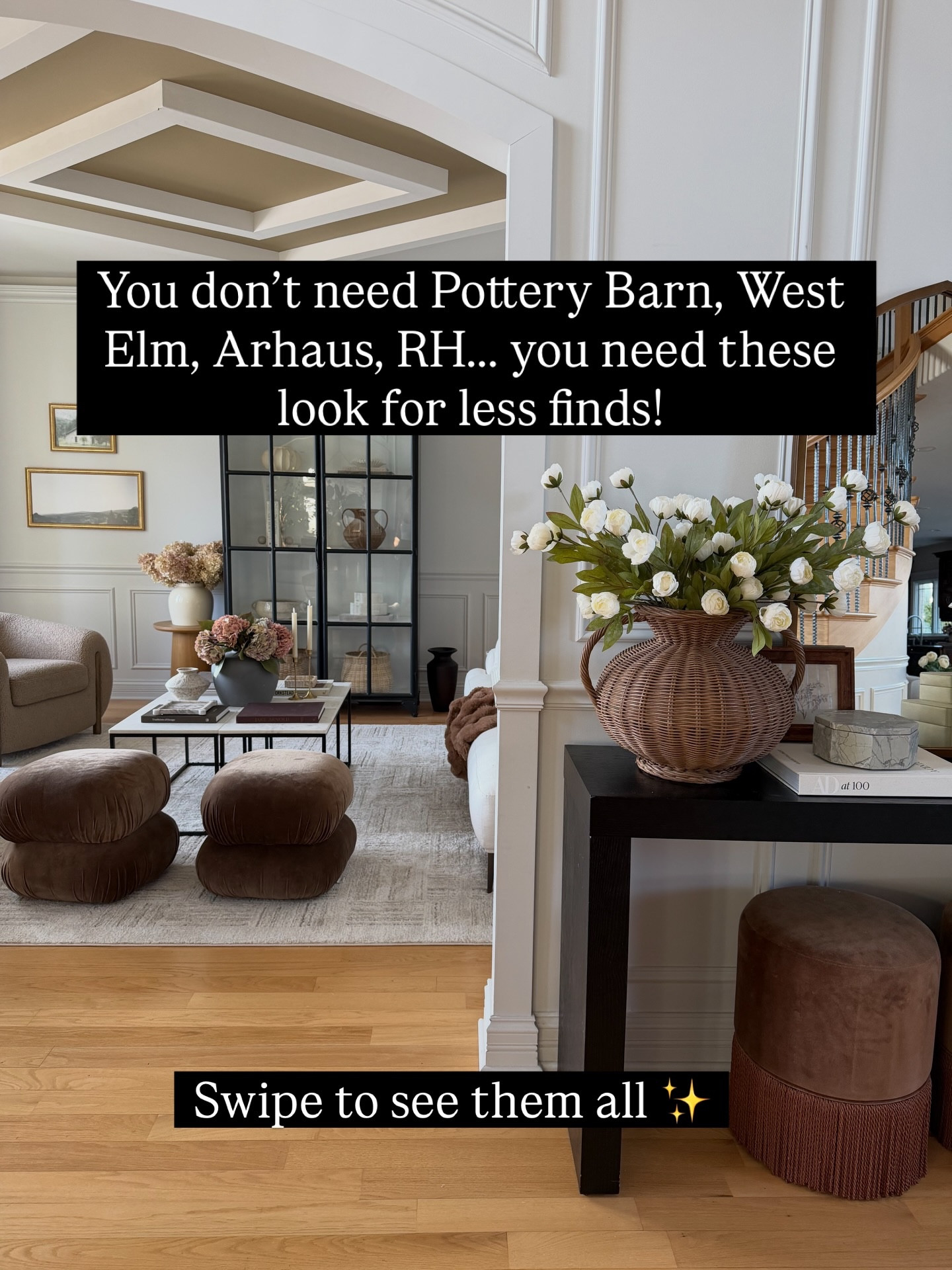 Comment “SHOP THIS” for links to these budget friendly options and stop overpaying for designer pieces at Pottery Barn, West Elm, Crate & Barrel, etc.  Perfect for that high end look without spending all your hard earned money. Swipe to see them all and judge for yourself! 👀