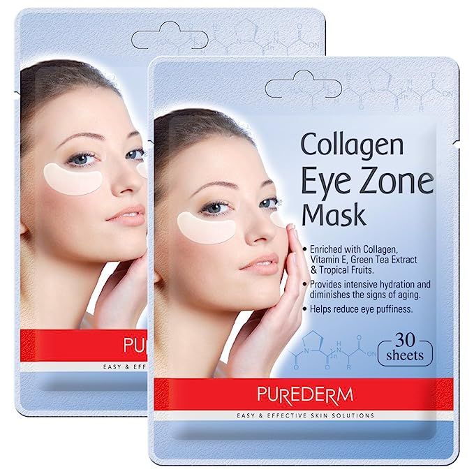 2 Pack Total 60(30 in each pack) Purederm Collagen Eye Zone Pad Patches Mask Wrinkle Care (2 Pack... | Amazon (US)