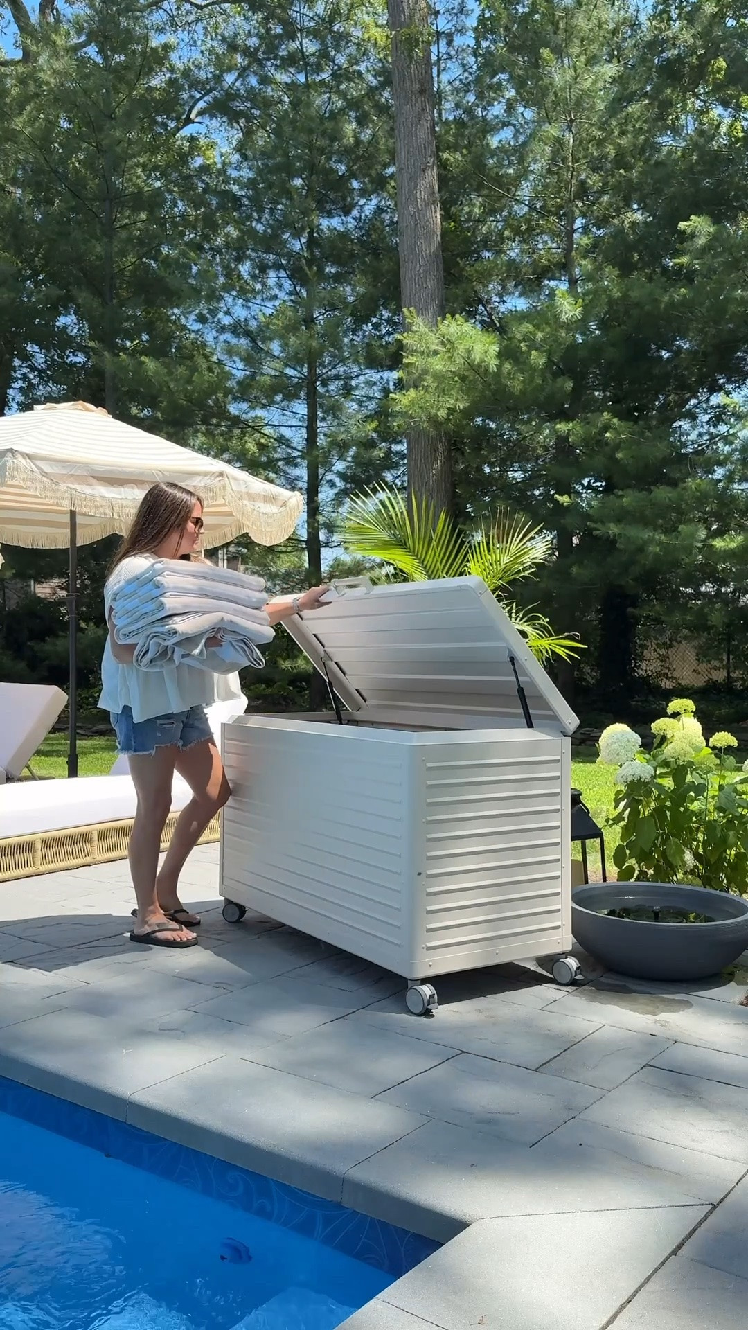 My waterproof rolling deck box is aesthetically pleasing, and provides plenty of storage space. Everything stays dry with is waterproof design. It’s the perfect solution for all your outdoor storage needs. 
**I also linked the larger version too!
#amazon

#LTKSaleAlert #LTKHome #LTKSeasonal