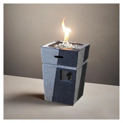 20'' Propane Gas Fire Pit Table, 40000 BTU Square Concrete Fire Pit for Outside Patio Deck Garden Backyard - Light Grey | Wayfair North America