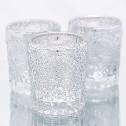 Richland Votive Holders Mercury Primrose Wedding Event Candle Glow Silver Set of 12 | Amazon (US)
