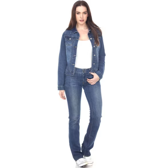 Women's Soft Stretch Denim Jacket - White Mark | Target