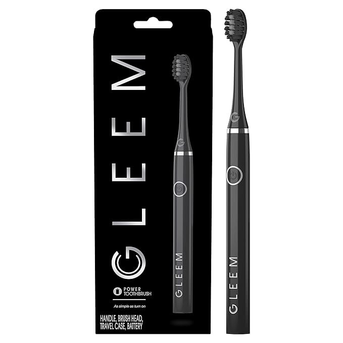 GLEEM Electric Toothbrush, Battery Powered, Soft Bristles, Black | Amazon (US)