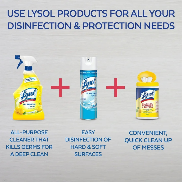 Lysol All Purpose Cleaner Spray, Lemon Breeze, 64oz(2X32oz), Tested & Proven to Kill COVID-19 Vir... | Walmart (US)