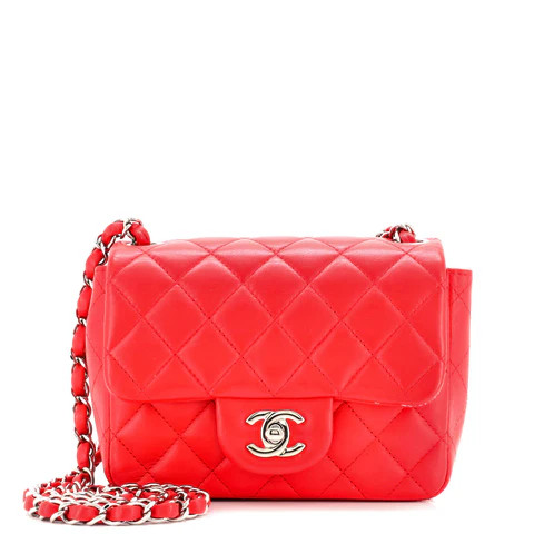 Square Classic Single Flap Bag Quilted Lambskin Mini | Rebag