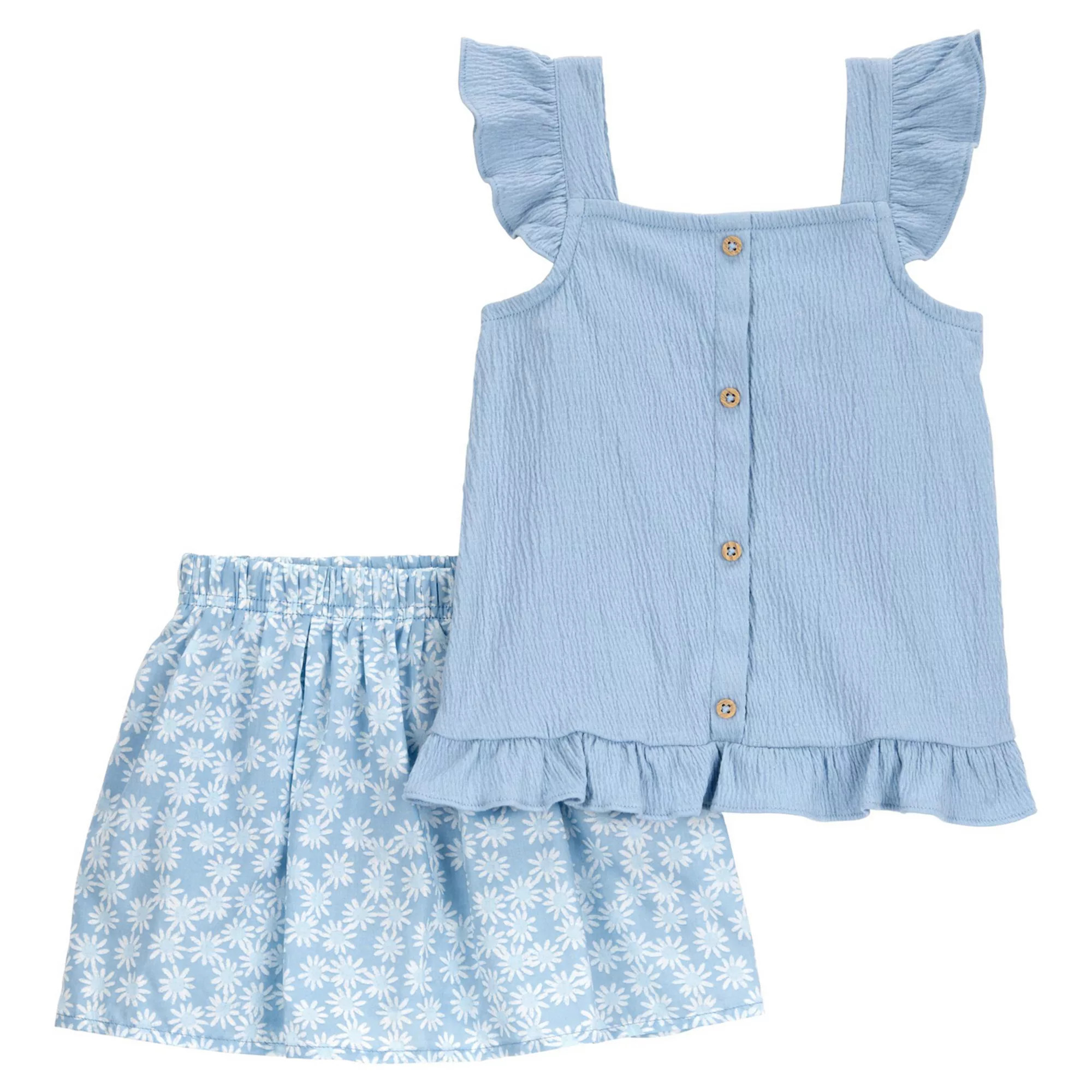 Toddler Girl Carter's Daisy Floral Skort and Ruffle Tank Top 2-Piece Set | Kohl's