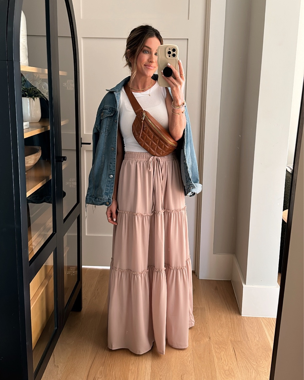 This Amazon skirt is so great for spring and summer!! I’m wearing the small. It’s fully lined with an elastic waist. Wearing a small in this Amazon denim jacket. 



#LTKunder50 #LTKtravel #LTKstyletip