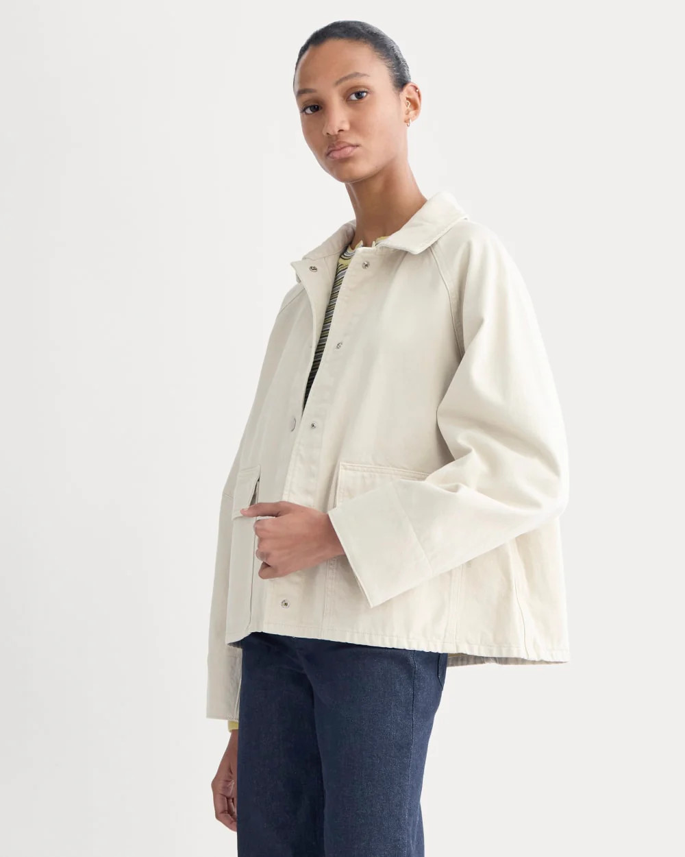 Cropped Denim Jacket | Garment-Dyed Sand | Everlane