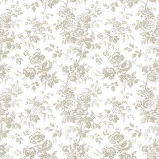 Anemone Toile Taupe Wallpaper Roll | The Home Depot