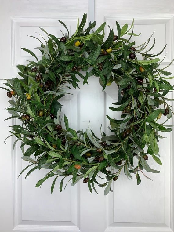18 Olive Branch Wreath for Front Door Everyday Year - Etsy | Etsy (US)