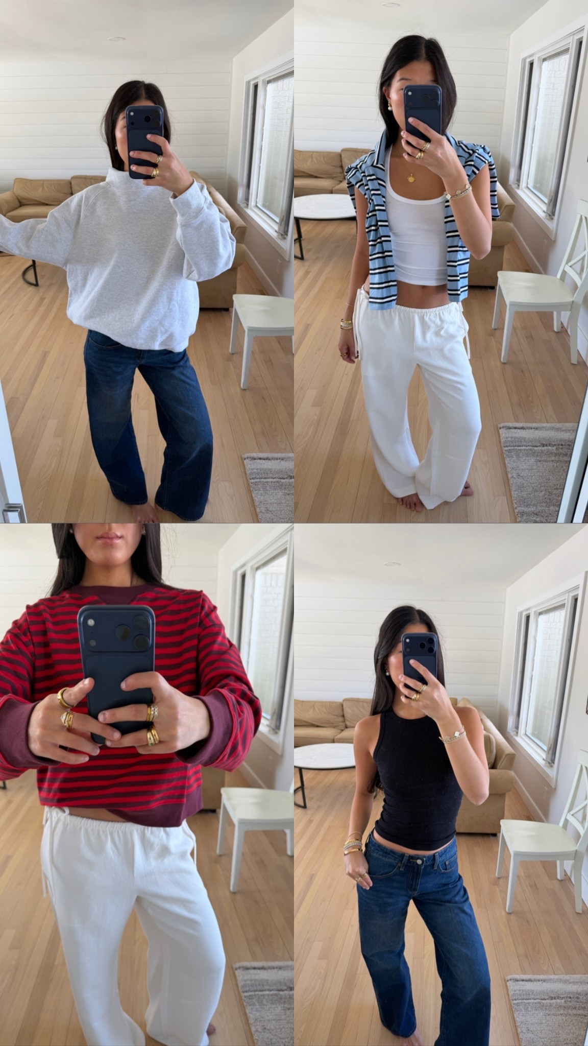 aritzia spring!!

tanks - XS
tops/pants - S
sweatfleece - M
jeans - 26