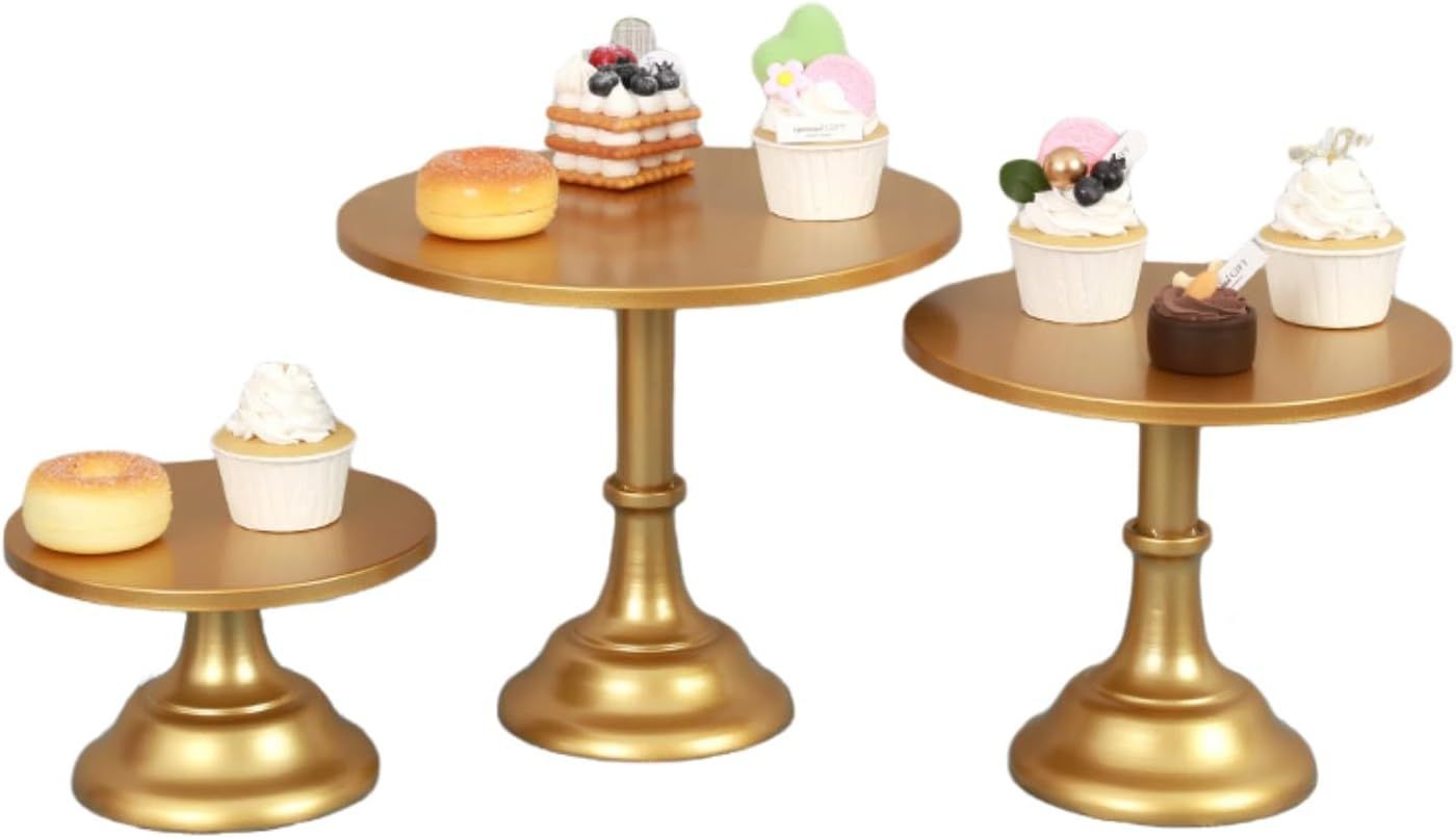 Gold Cake Stand Round Metal Cake Stands Dessert Display Cupcake Stands Gold Cake Stands for Desse... | Amazon (US)