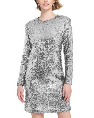 ELLE Collection Elle Long Sleeve Sequin Shift Dress  | Bloomingdale's Women | Bloomingdale's (US)
