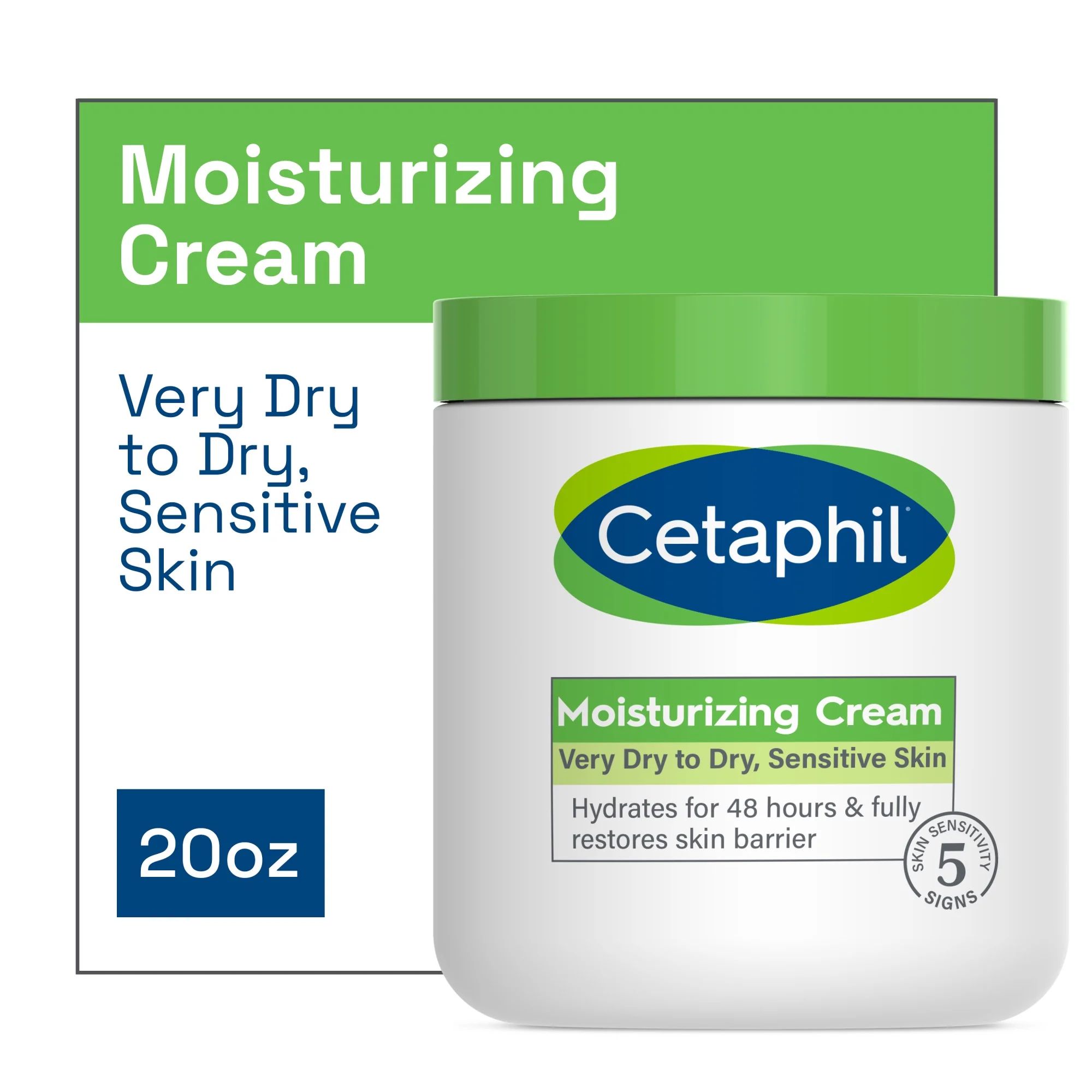 Cetaphil Hydrating Moisturizing Cream for Dry to Very Dry, Sensitive Skin, 20 oz | Walmart (US)