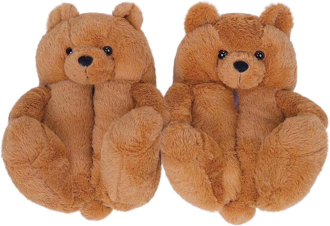 Alayger Women's Plush Teddy Bear Slippers | Amazon (US)