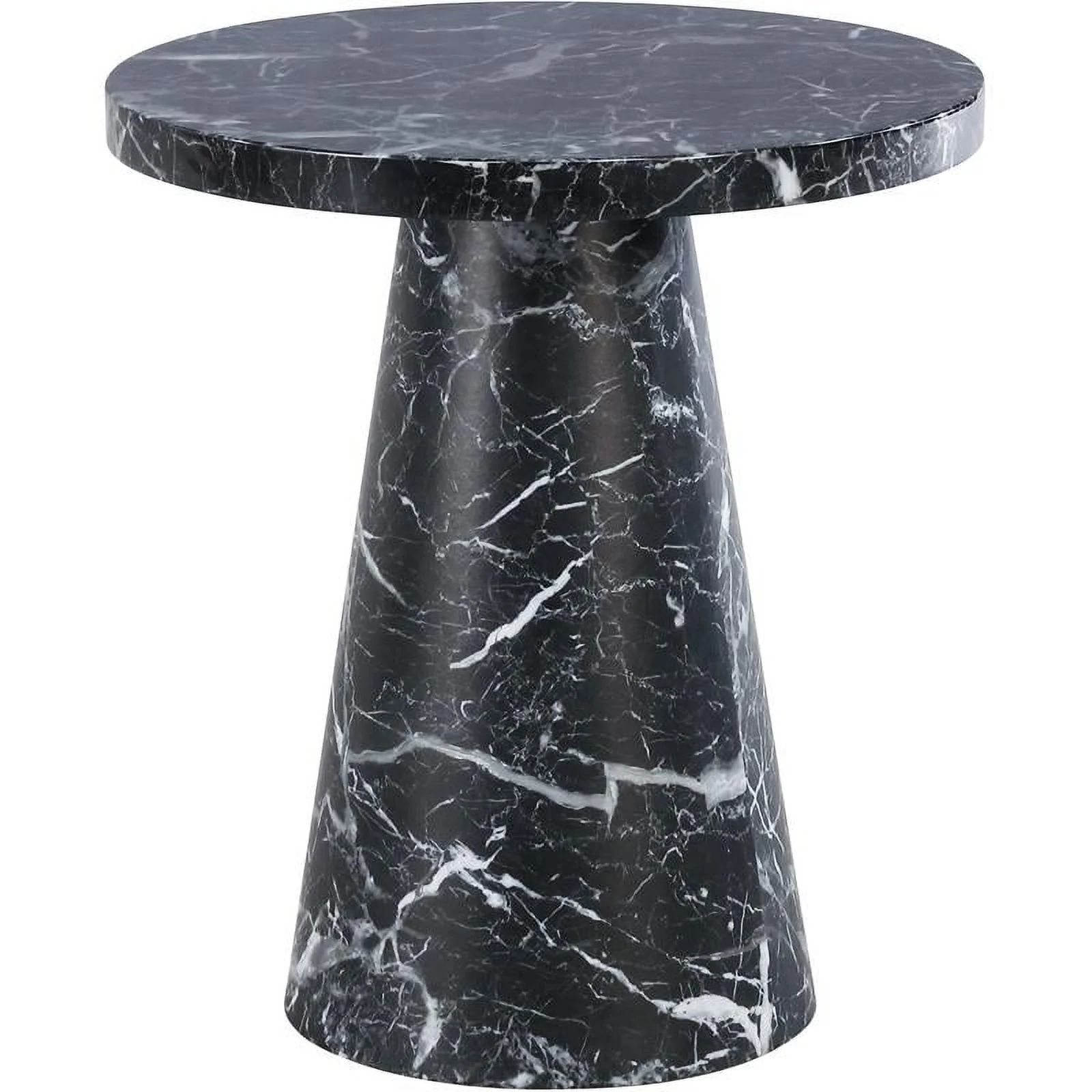 Meridian Furniture Omni Black Faux Marble 20" Round End Table | Walmart (US)