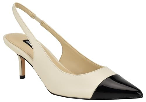 Nine West Women's Awaie Pump, Cream/Black Multi 150, 9 | Amazon (US)