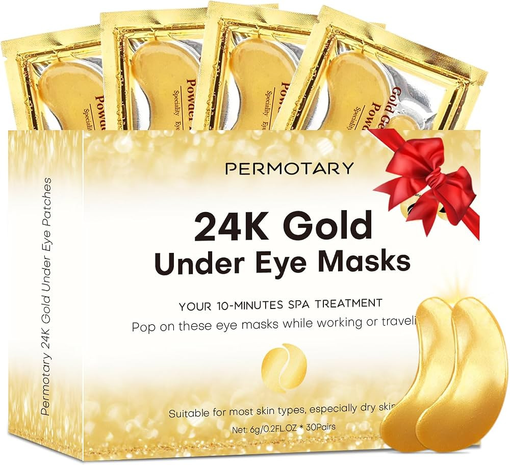 30 Pairs Crystal Collagen Under Eye Mask, Gold Gel Collagen Eye Pad For Moisturizing, Reducing Da... | Amazon (US)