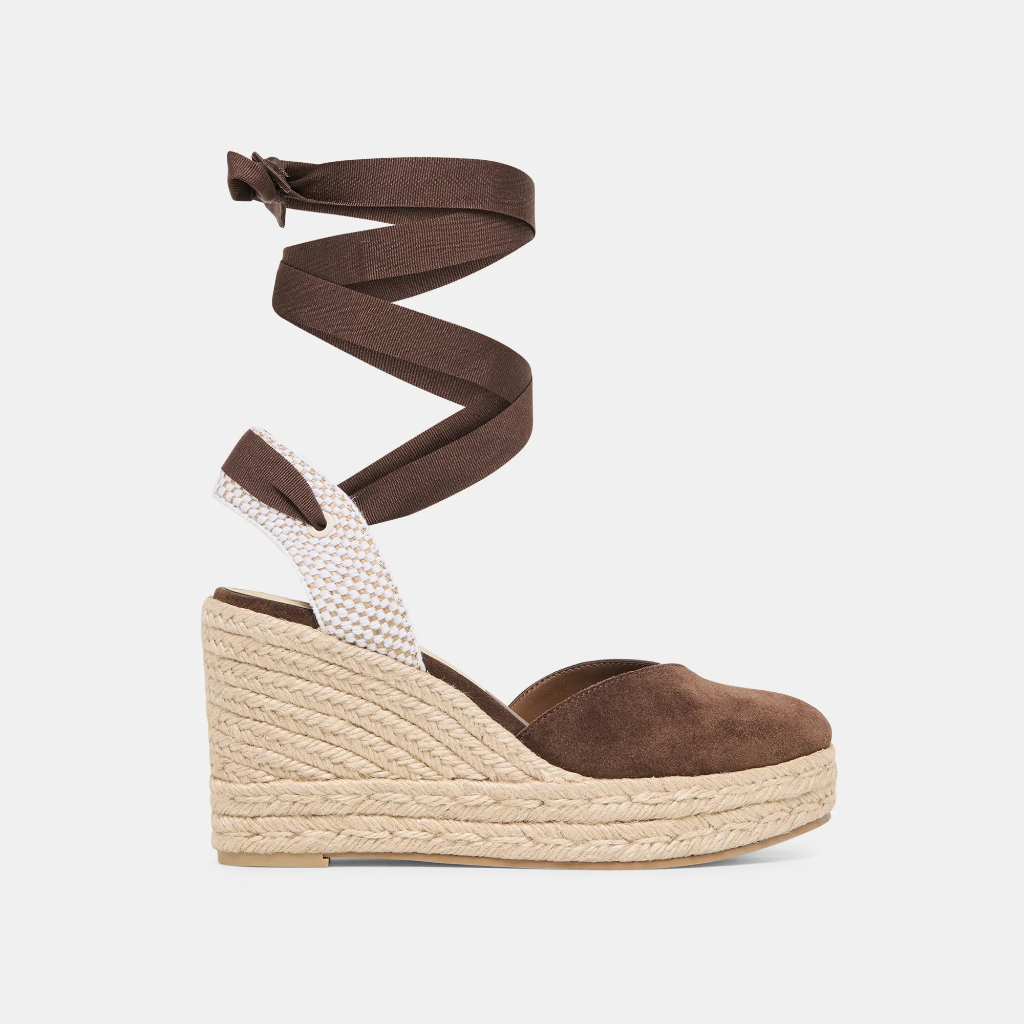 Noura Wedges Dk Brown Suede | DolceVita.com