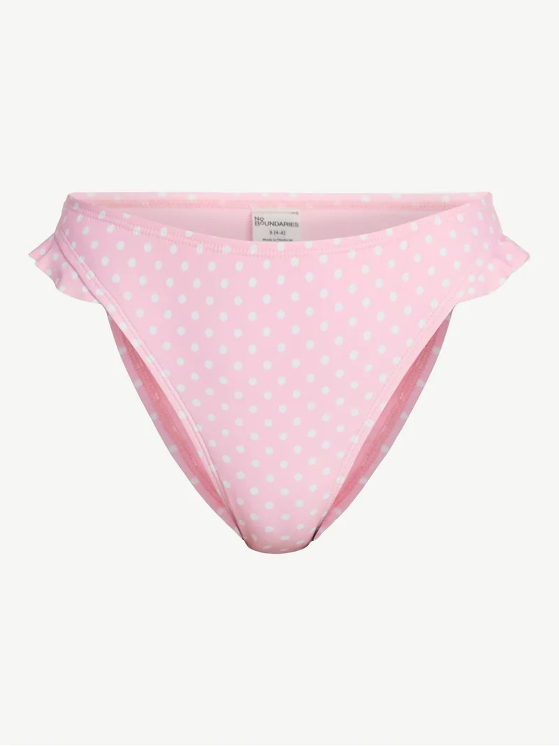 No Boundaries Femme Polka Dot Ruffle Bikini Bottoms, Women’s XXS-XXL | Walmart (US)