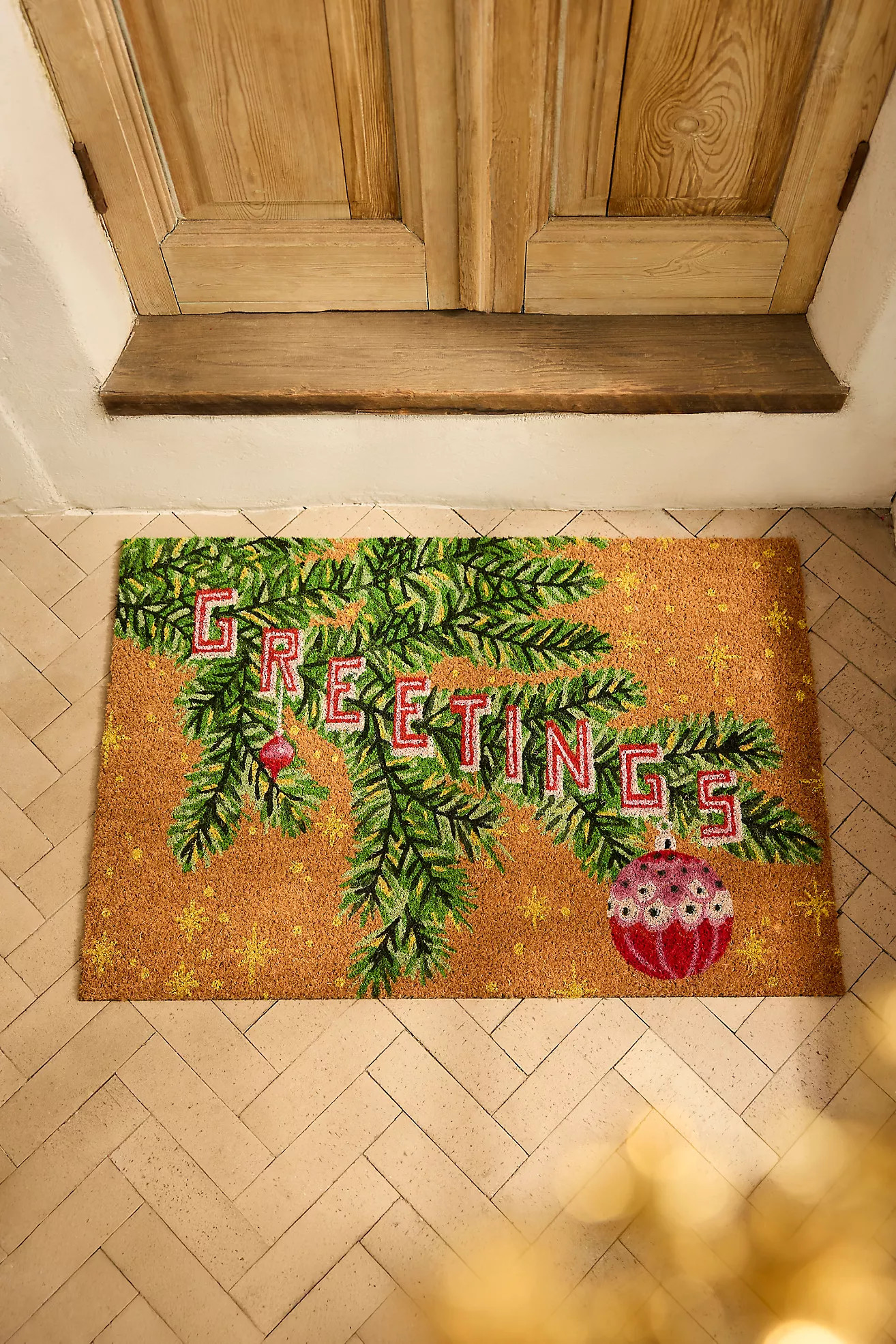 Season’s Greetings Coir Doormat | Anthropologie (US)