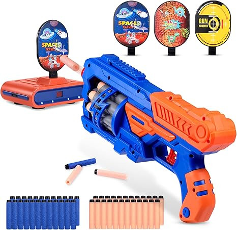 Dinosaur Shooting Targets with Foam Dart Toy Guns, Electronic Scoring Auto Reset 3 Targets, Shoot... | Amazon (US)