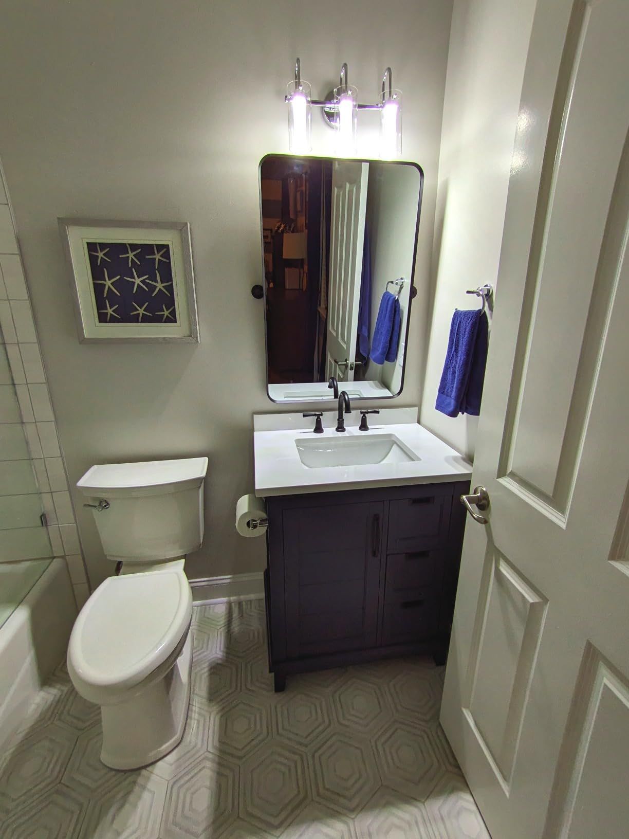 Minuover 24" x 36'' Pivot Rectangle Bathroom Mirror Tilting Beveled Black Metal Framed Vanity Mir... | Amazon (US)