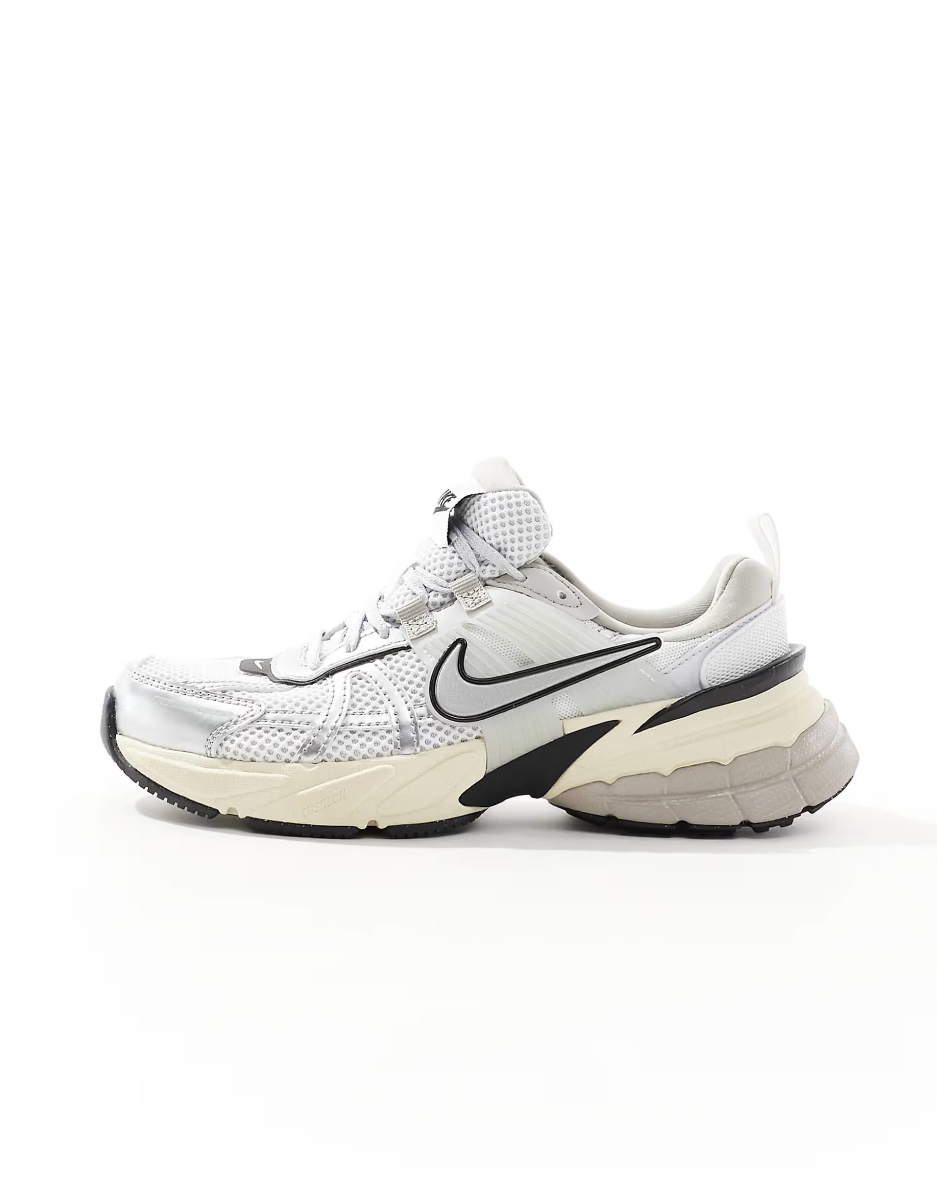 Nike V2K Run sneakers in white and silver | ASOS (Global)