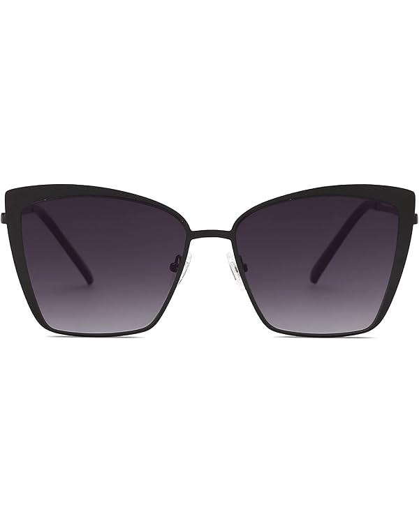 SOJOS Cateye Sunglasses for Women Fashion Mirrored Lens Metal Frame SJ1086 | Amazon (US)