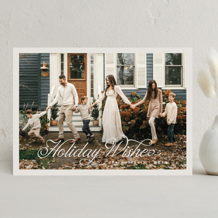 "Noelle" - Customizable Christmas Photo Cards in Beige by Pati Cascino. | Minted