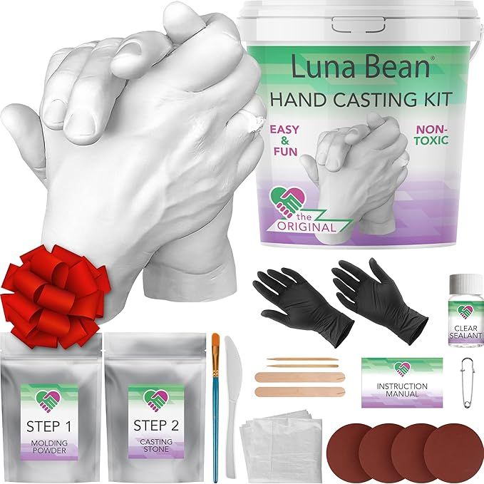 Luna Bean Hand Casting Kit Couples - Plaster Hand Mold Casting Kit, Anniversary Gift for Couple, ... | Amazon (US)