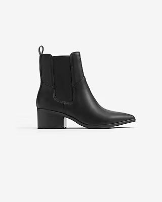 Almond Toe Heeled Chelsea Booties | Express