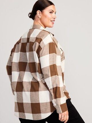 Oversized Flannel Boyfriend Shirt for Women | Old Navy (US)