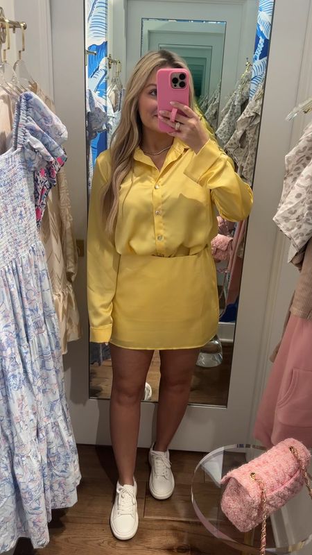 Yellow satin set from show me your that’s perfect for spring 

Size XS top
Size medium skort

#LTKfindsunder50 #LTKSeasonal #LTKstyletip
