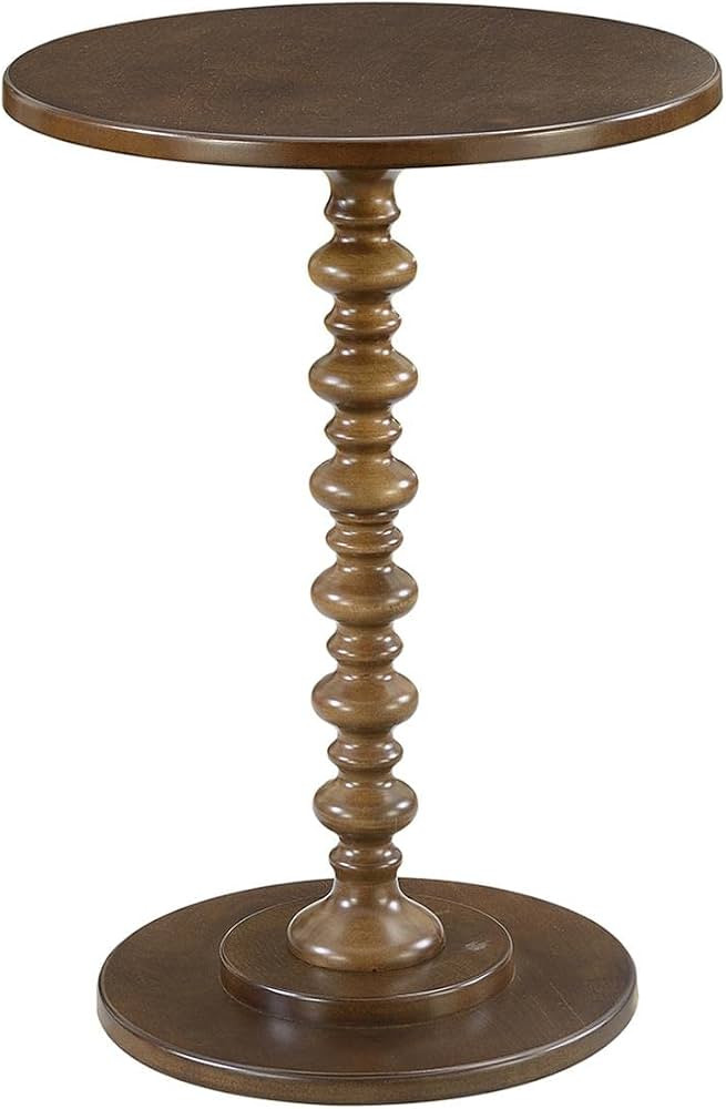 Convenience Concepts Palm Beach Spindle 17.75" Traditional Round End Living Room, Turned Solid Wo... | Amazon (US)